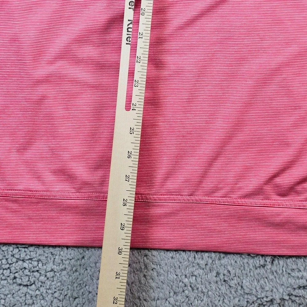 Johnnie-O Mens 2XL Pink Striped 1/4 Zip Harrison Lake CC Golf Pullover